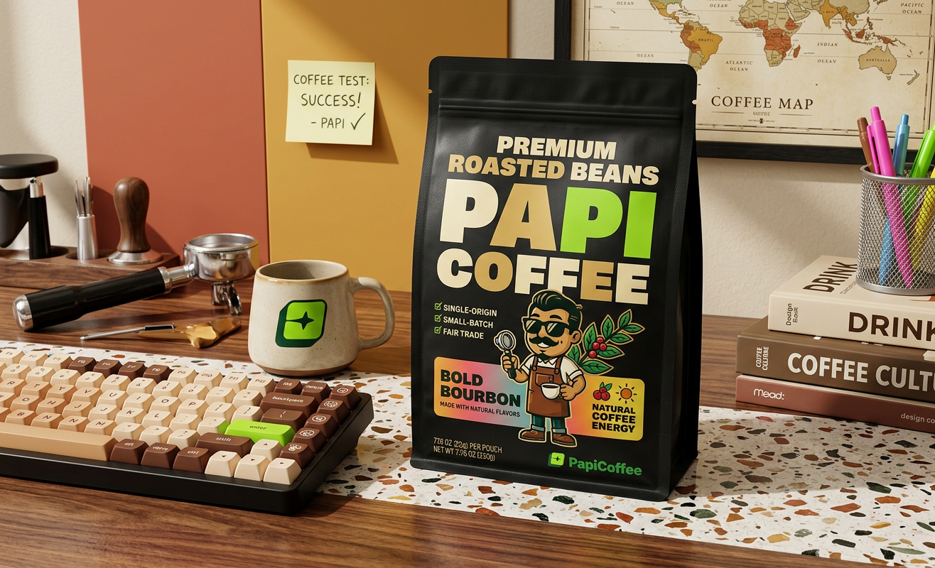 PapiCoffee Bold Bourbon packaging