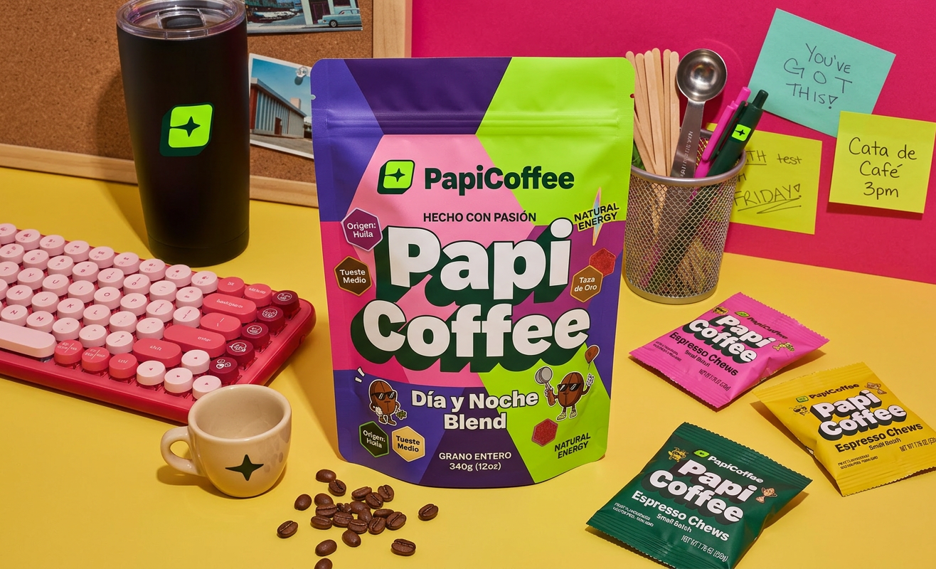 PapiCoffee Día y Noche Blend packaging