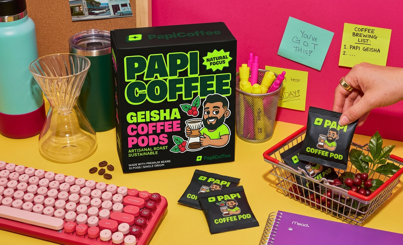 PapiCoffee Geisha Coffee Pods packaging